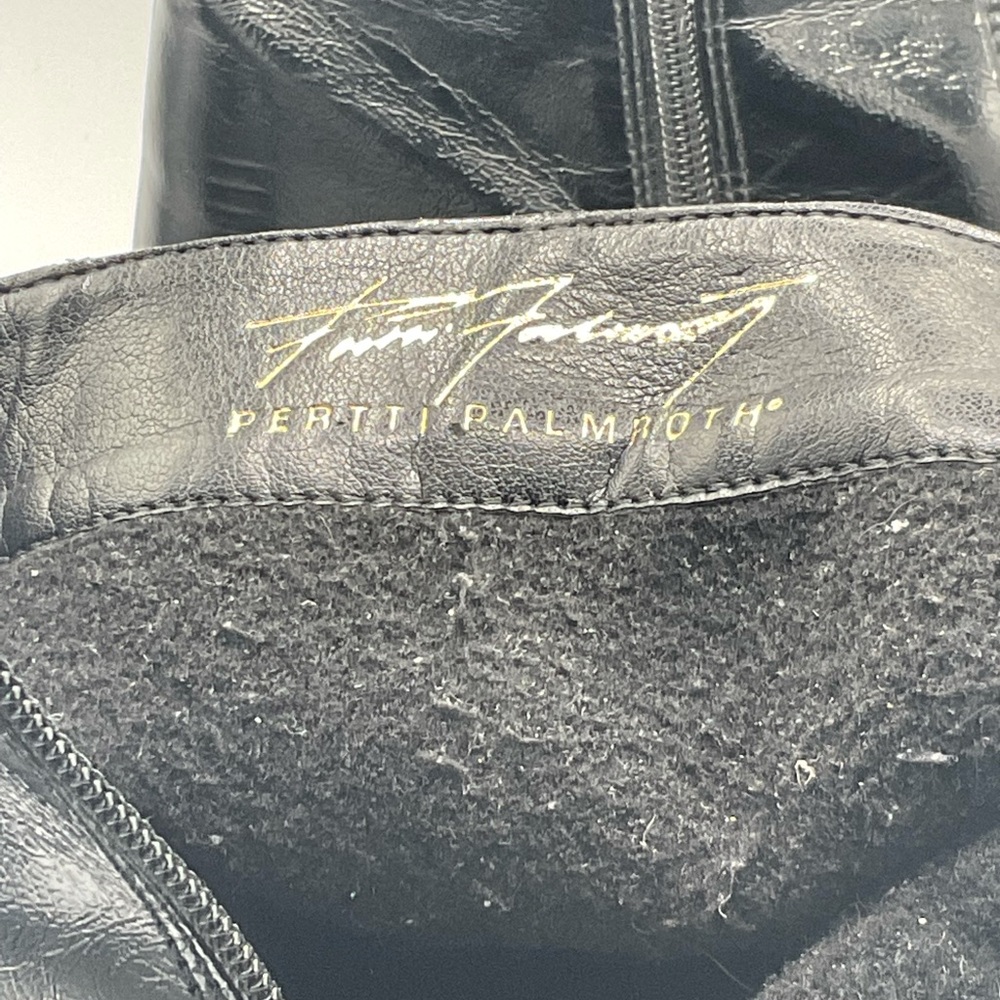“PERTTI PALMROTH” Black Patent Ankle Boots Made In Finland. - Picture 14 of 16